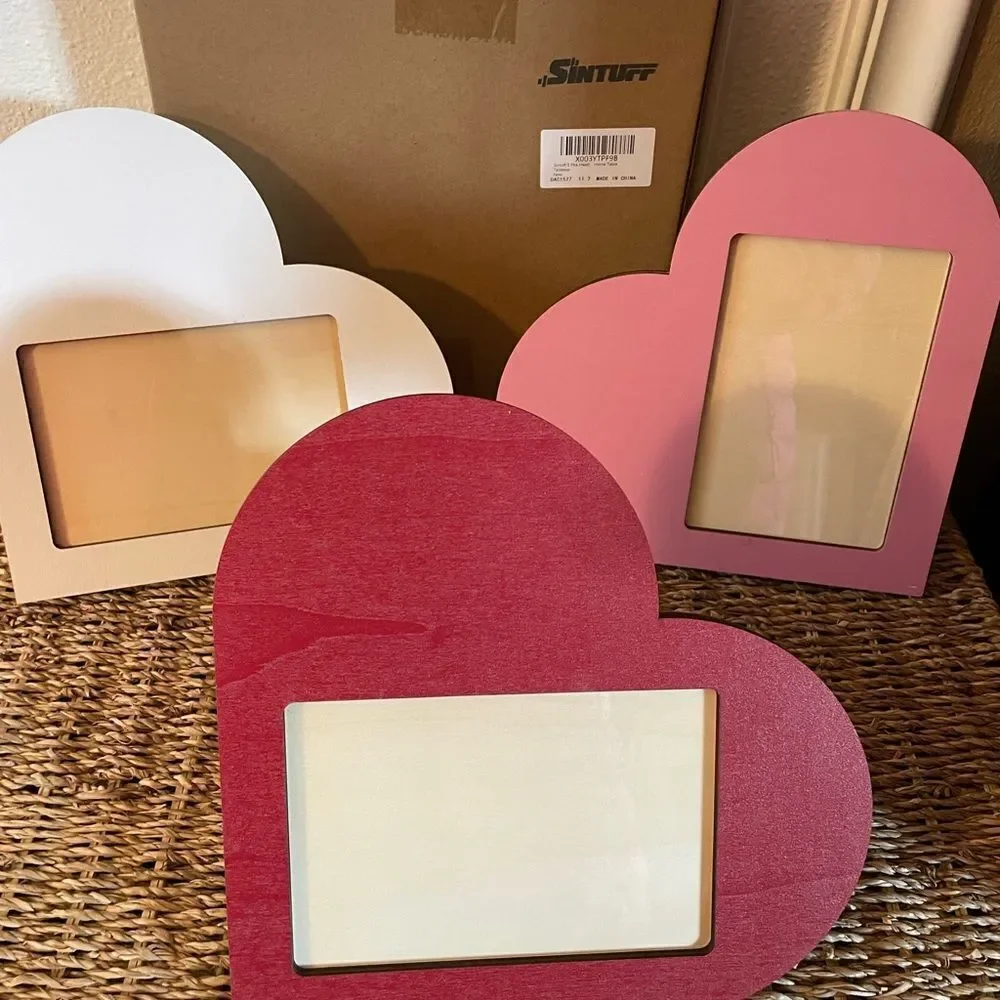 Sintuff Heart Wooden Picture Frames set of 3